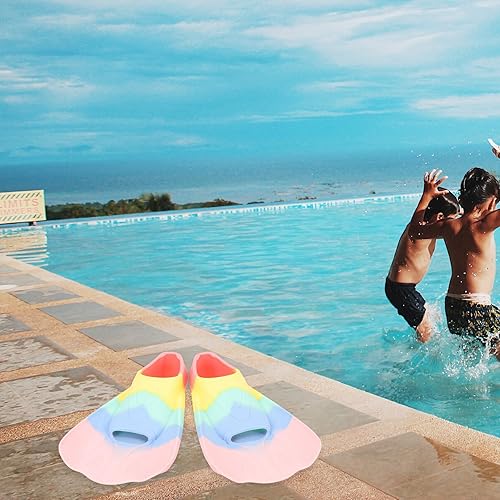 Miniatura 3 de Silicone Flexible Comfortable Flippers for Swimming Training and Snorkeling Portable Short Blade Design for Boys and Beginners