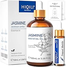 HIQILI Huile Essentielle de Jasmin, Huile de Jasmin Pure et Naturelle pour Diffuseurs, Parfums, Shampoings, Aromathérapie