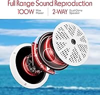 Vista 6 de Pyle Kit de receptor y altavoz marinos – In-Dash LCD estéreo digital integrado Bluetooth y micrófono con sistema de radio AM FM 5.25 pulgadas