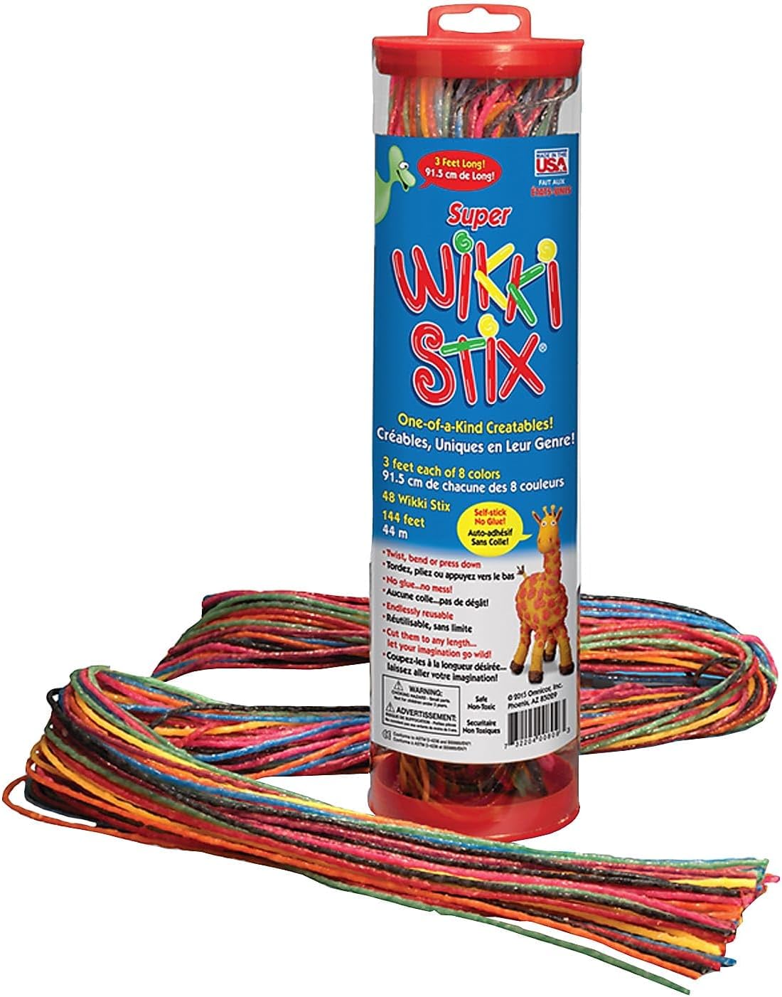 Super Wikki Stix - 48 Wikki Stix, Each 3 feet Long - Total 144 Feet of Wikki Stix, The Perfect Craft Toy and Educational Tool - Made in The USA