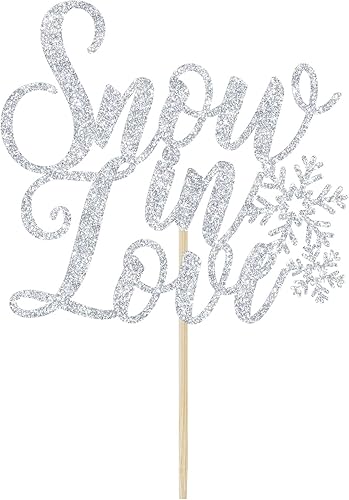 Miniatura 5 de Decoración para pastel de nieve enamorada, decoración de despedida de soltera de invierno, temática de invierno, compromiso, boda, aniversario,