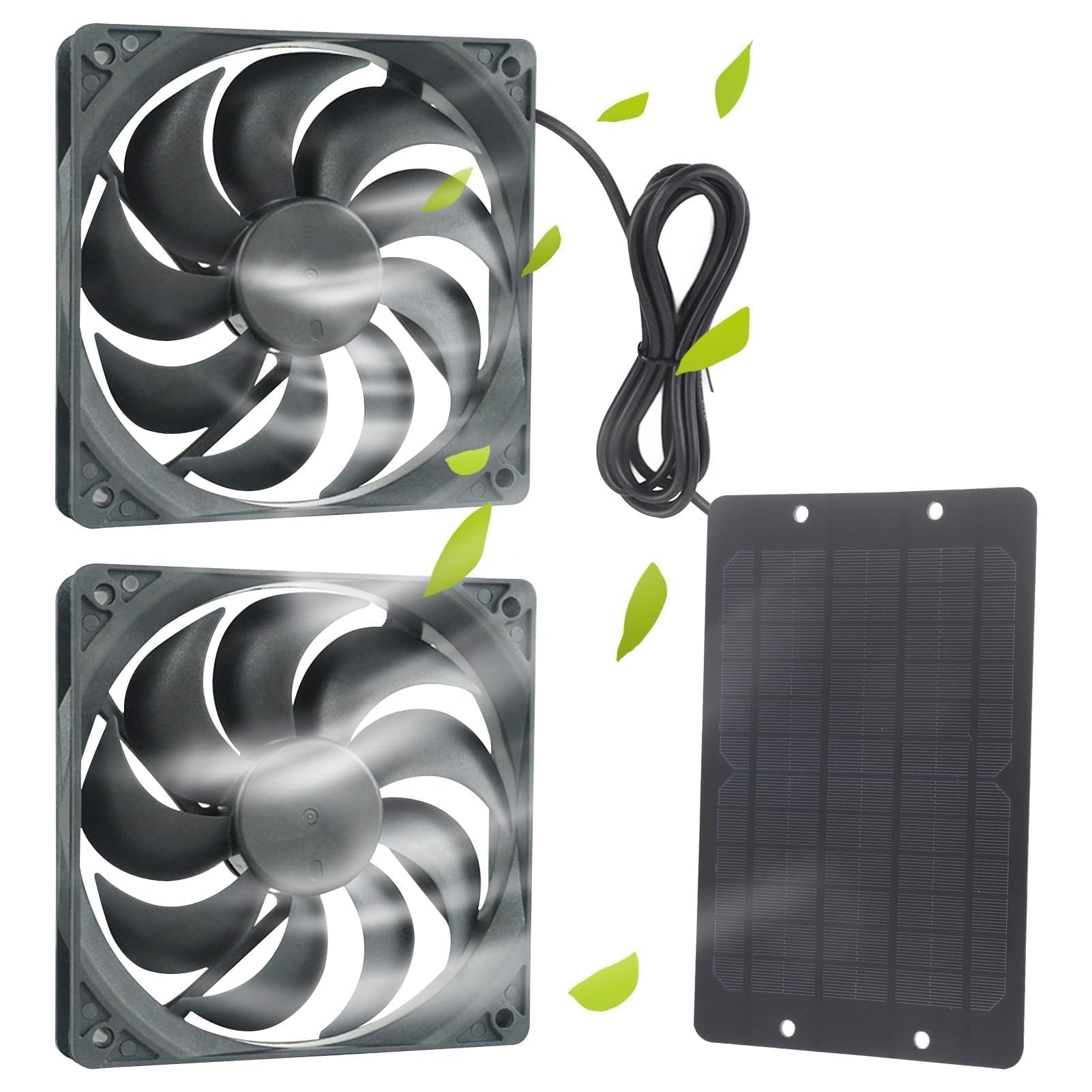 Agatige Kit de ventilateur à panneau solaire 10 W résistant aux intempéries pour petits poulaillers serres abris