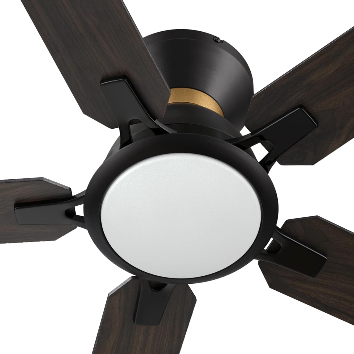 CEME Smart Low Profile Ceiling Fan with Lights, DC 10 Speeds Smart Ceiling Fan with Remote, Compatible with Alexa, Siri & Google Home & APP, 3 Light Colors Dimmable Flush Mount, Black, 52"