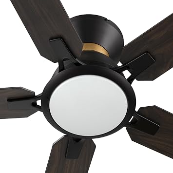 CEME 52 Inch Ceiling Fan With DC Motor, 10 Speeds, Dimmable LED Light, Smart Remote, APP, Alexa, Siri & Google Home, Dark Walnut Gold