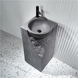 Amazon.com: NENAGGE One Piece Pedestal Sink Small Pedestal Sink with ...