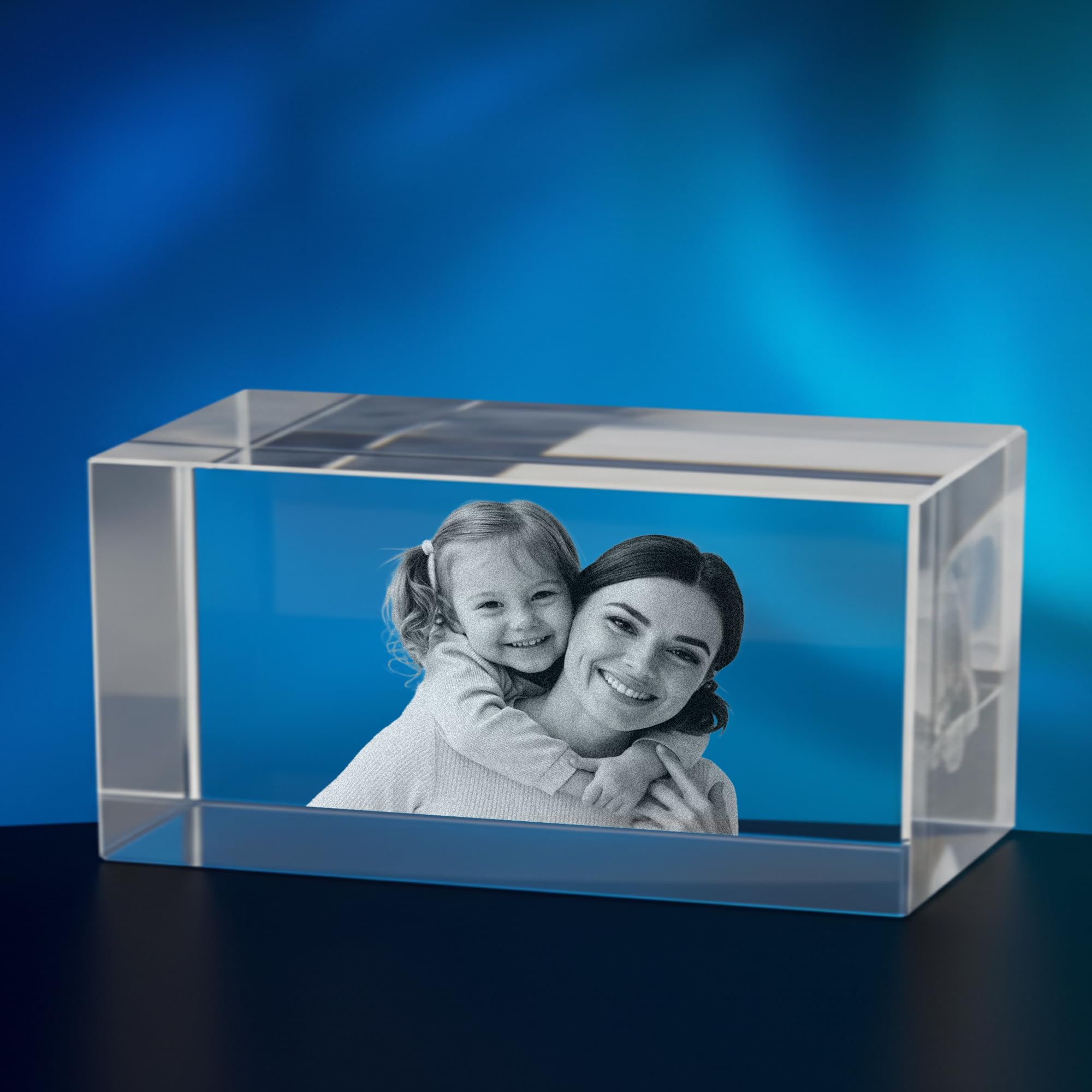 Print Maniacs Crystal Clear Personalised 3D Crystal Candle Photo Gift – Custom Laser Engraved Picture – Memorial, Anniversary & Couple Keepsake