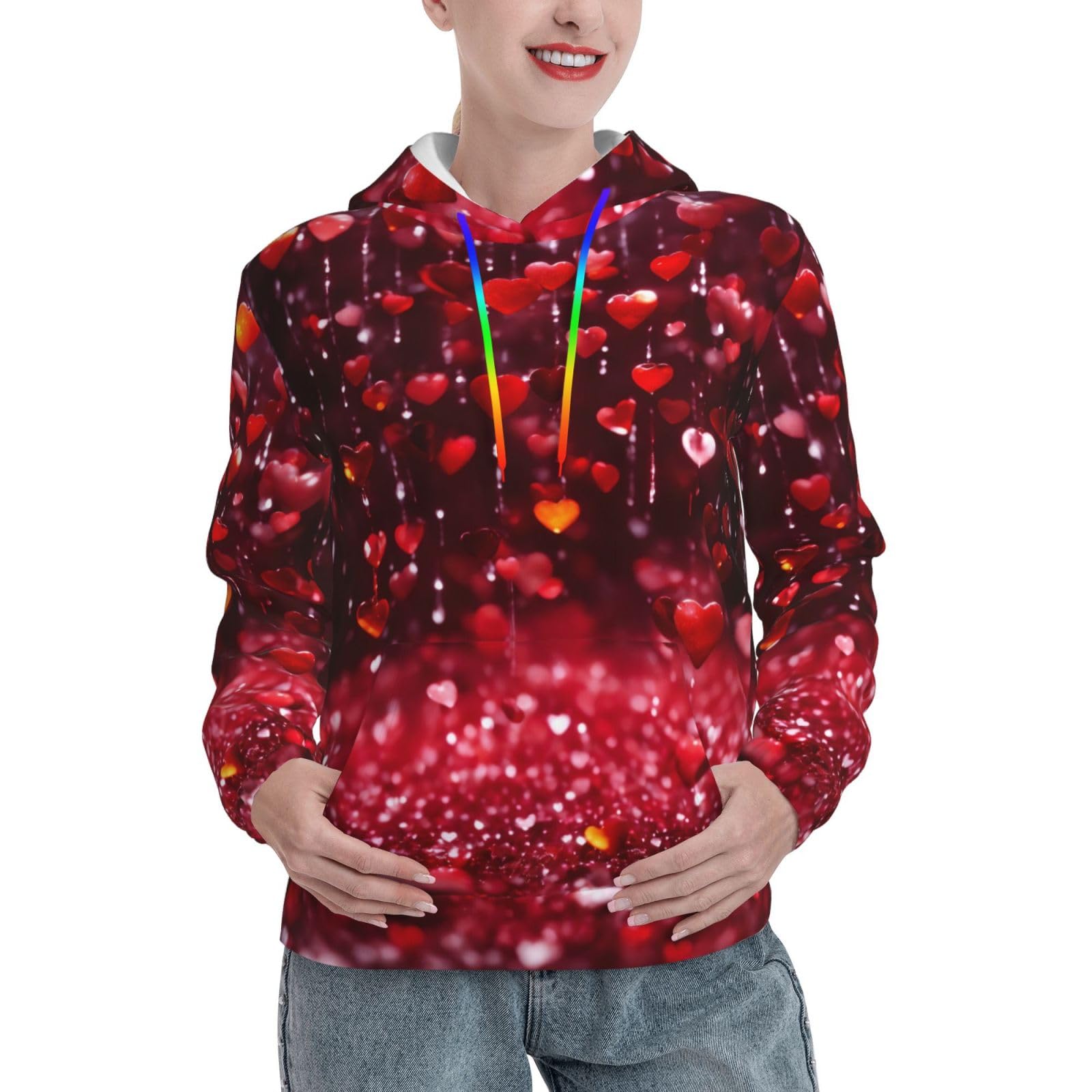 Sweat à capuche cœur abstrait idéal pour vos sorties d'automne - 8