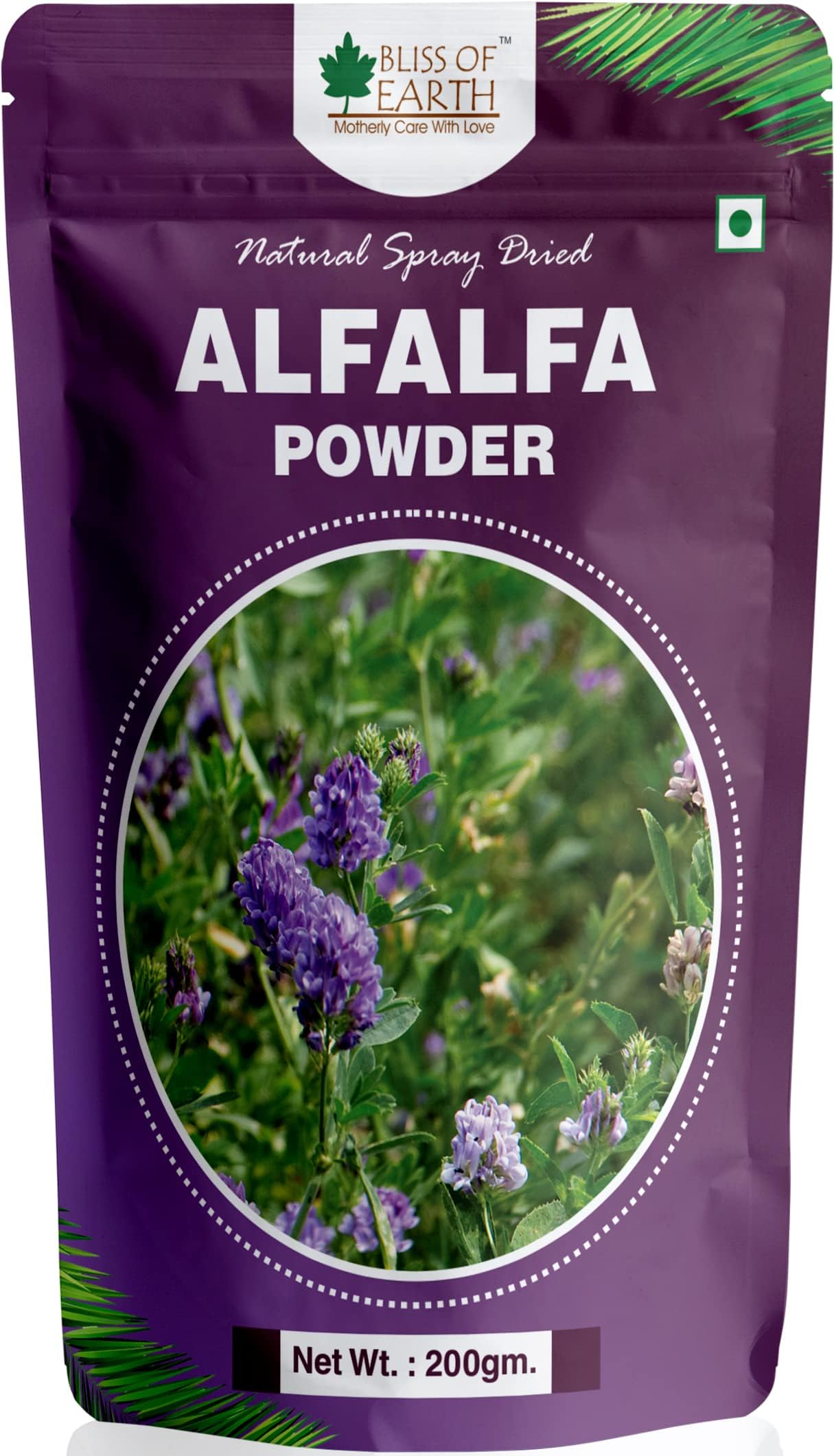 Bliss of Earth Alfalfa Grass Powder Natural Spray Dried is Power House of Vitamin and Minerals 200gm
