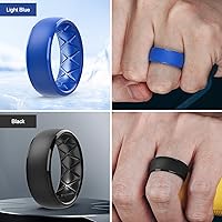 Vista 18 de Egnaro Anillos de boda de silicona para hombre: 1/4/6/7 Multipack de anillos de boda de goma con arco interior Diseño ergonómico transpirable