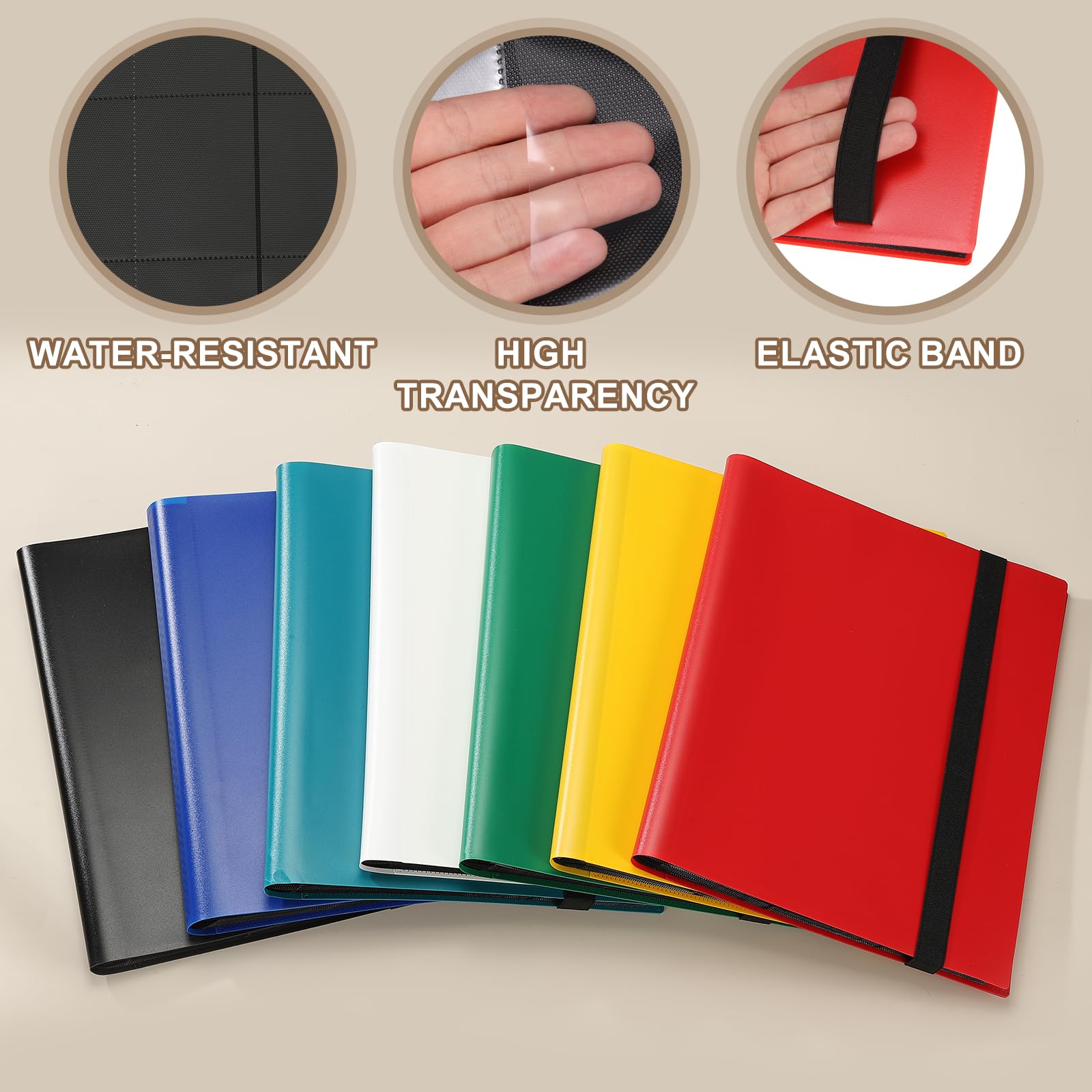 QUARKZMAN 12 Tasche Raccoglitore Carte Da Gioco, Copertina PU Album Carte Da Collezione 480 Tasche Caricamento Laterale Raccoglitore Cartella Per TCG, Da Gioco, Sportive(Nero)