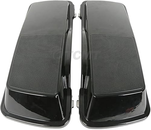 Miniatura 2 de TCMT Cubierta dura de la tapa de la alforja negra vívida para Harley Touring Street Road Glide 1994-2013