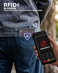 Swallowmall Leather Wallets for Mens RFID Blocking Genuine Bifold Wallet Capacity Billfold with ID Window 13 Card Holder Slots