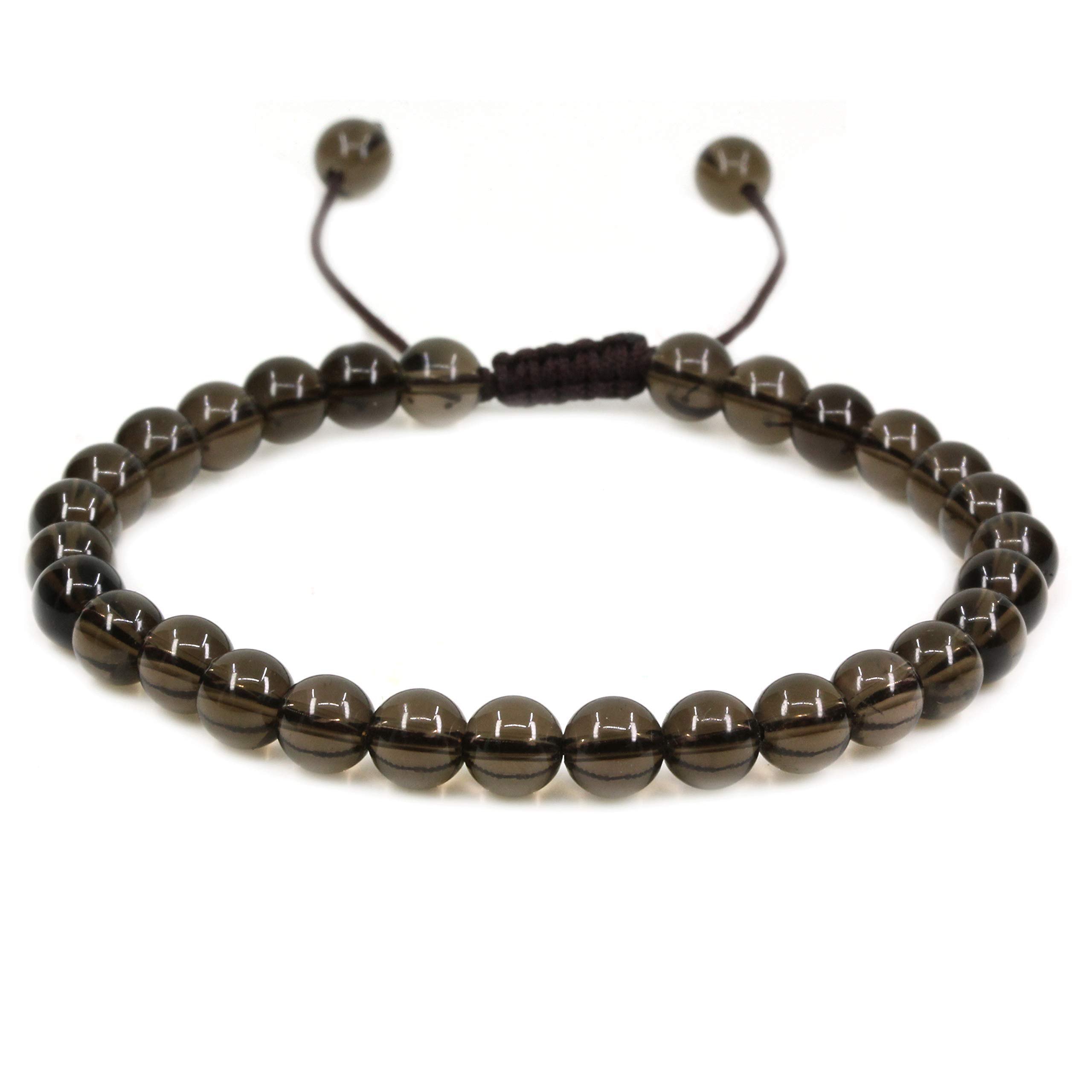 Bracelet De Pierres Précieuses De Quartz Fumé Naturel, Bracelet De