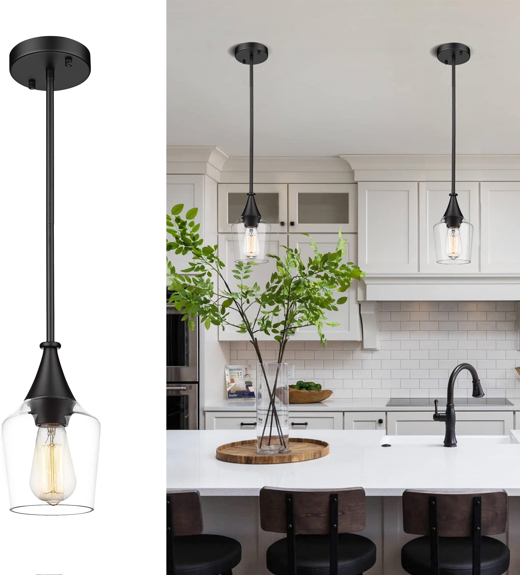 Modern Black Pendant Light Fixture