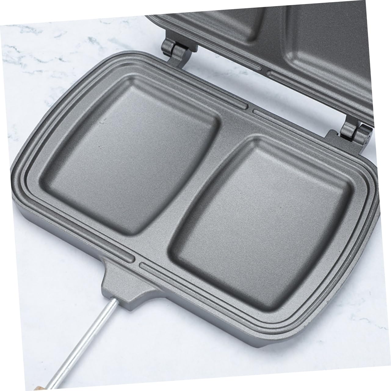 PRETYZOOM Padella Antiaderente per Sandwich Doppia Faccia Manici Smontabili, Piastra per Panini e Toast, Adatta a Fornelli a Gas e Induzione per Cucina e Colazione