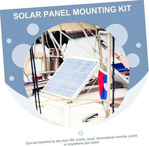 Miniatura 4 de Yardwe 4pcs Solar Panel Support Hardware Brackets Ring Solar Charger Rv Solar Panel Kit Solar Panel Corner Mount Kit Plastic Black Rv Solar Panel