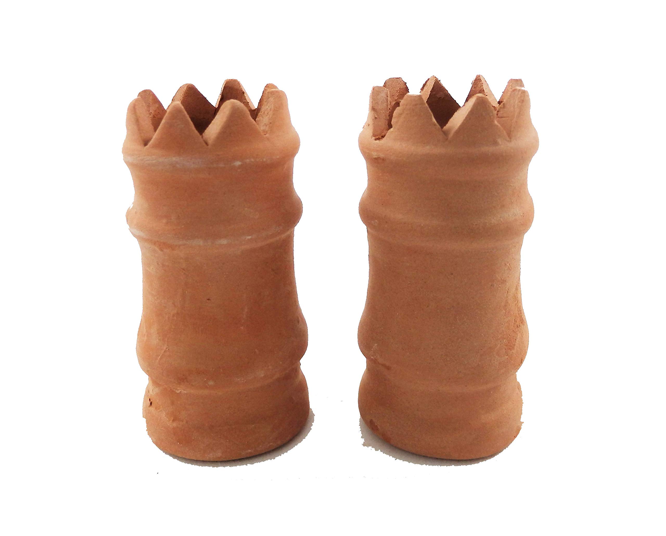 Melody Jane Dolls House Crown Chimney Pots Terracotta Large1:12 Scale
