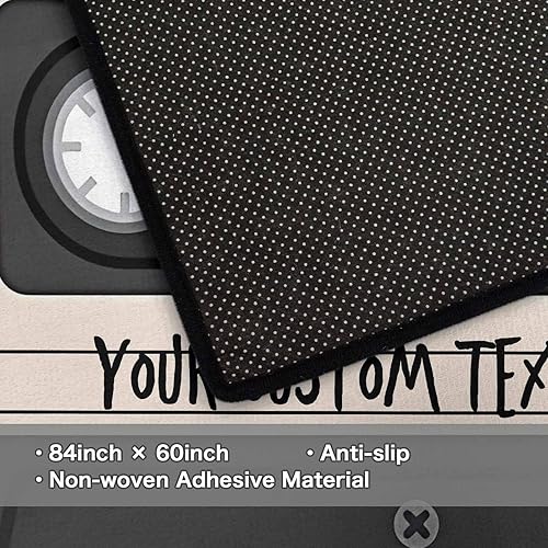 Miniatura 6 de Alfombra de área impresa con cinta de casete retro personalizada para dormitorio, alfombras personalizadas de casette de música vintage para