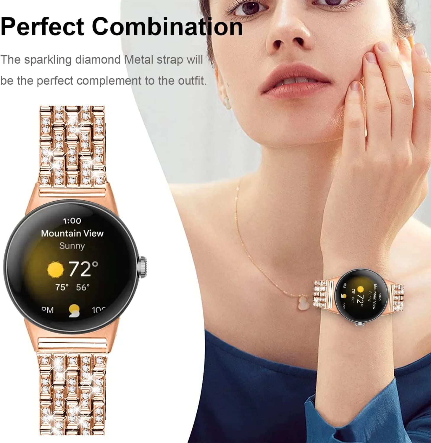 Miimall Compatible with Google Pixel Watch Metal Strap - Image 2