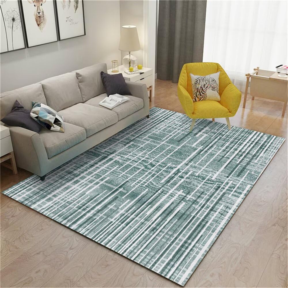 Tapis brosse texture verte lavable 160x200cm pour chambre d'enfant