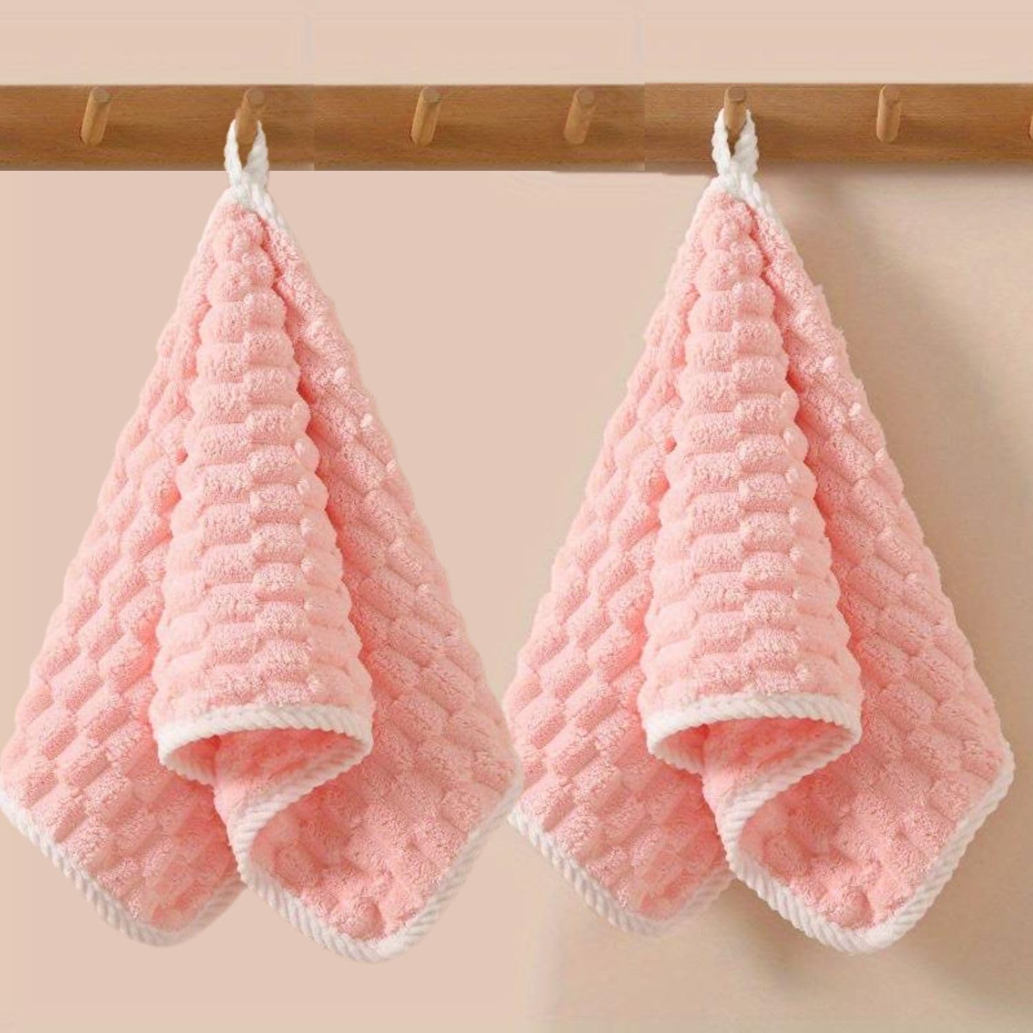 LINEAR Microfiber Hand Towels/Small Size Towel/Face Towel/Towel for Men, Women & Babies/Ultra Soft, Absorbent & Quick Dry Towels for Gym, Travel 300 GSM (Pink)