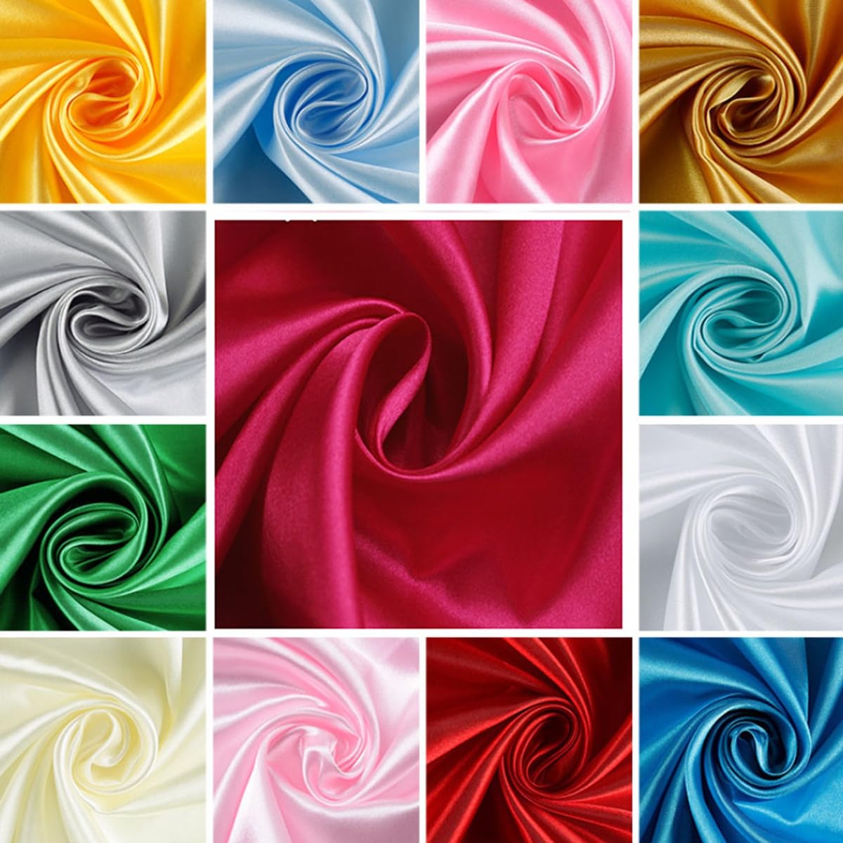 Tissu de doublure en satin au mètre - Tissu en polyester doux - Tissu en coton à coudre - Couleur unie - 28 couleurs - Pour robes, vestes, manteaux, pantalons, jupes, meubles - Crème - 10
