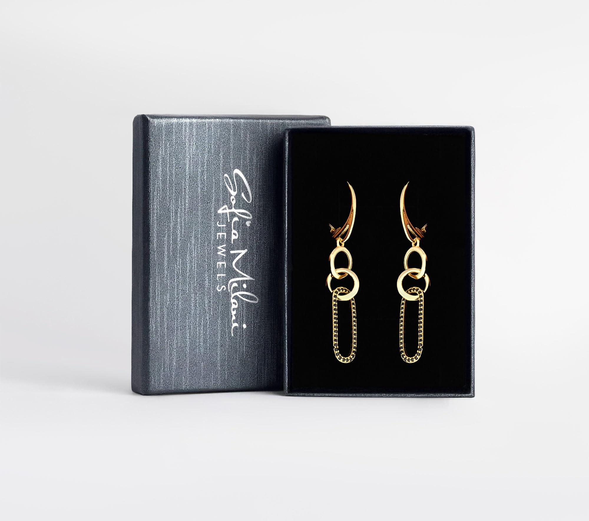 SOFIA MILANI - Damen Ohrringe 925 Silber - mit Zirkonia Steinen - Ovaler Kreis Ohrhänger