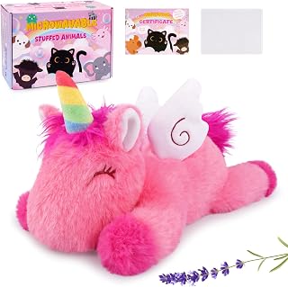 Unicorn Microwavable Stuffed Animal,Unicorn Plush Toys for Girls | Weighted Unicorn Stuffed Animal with Microwavable Heating Pad,Heatable & Coolable Stuffed Toy for Period Cramps for Kids