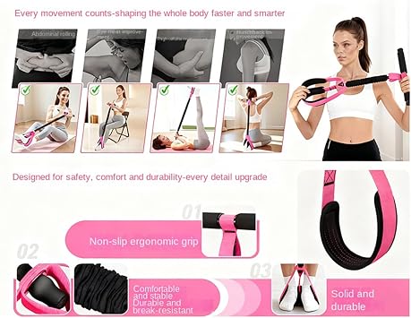 Pedal Resistance Band Workout Gear | Abdominal Muscle Training Aid for Men Adults Athletes Beginners Players Fitness Enthusiasts Busy Professionals Workout