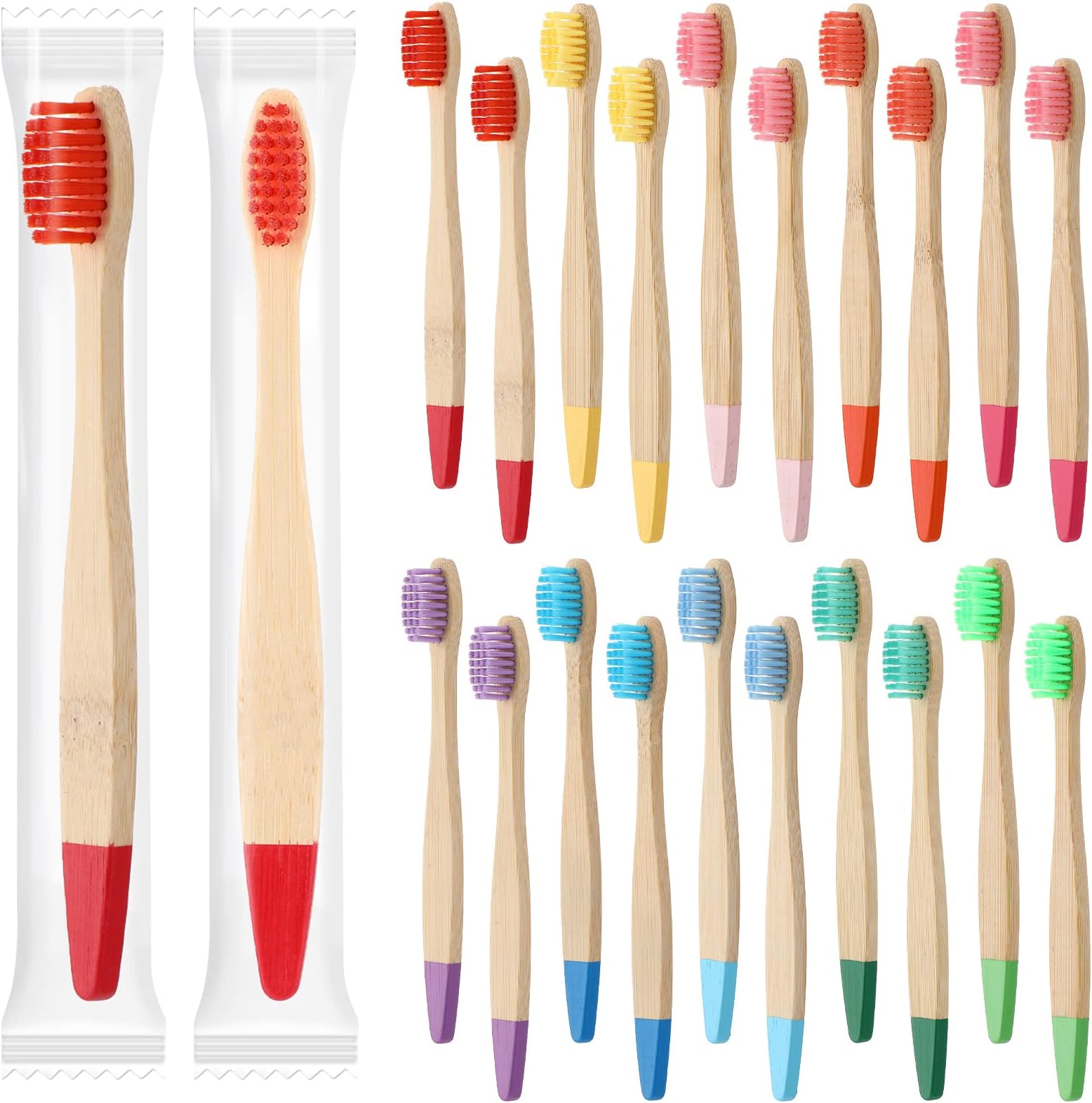 Amazon.com : 20 Pieces Kids Bamboo Soft Bristles Toothbrushes Toddler ...