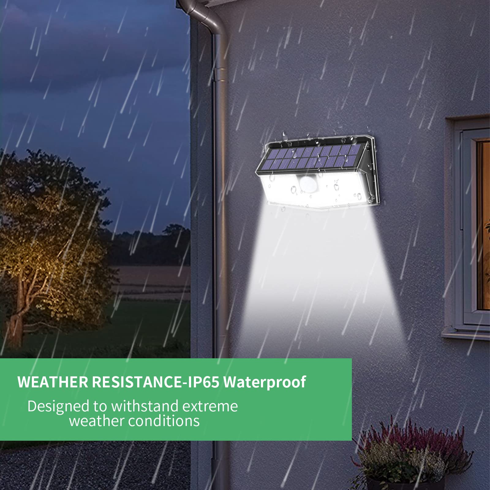 6 Luci Solari Esterno Con Sensore Movimento - Faretti LED 236 LED Impermeabili Per Giardino E Garage - Foto 9