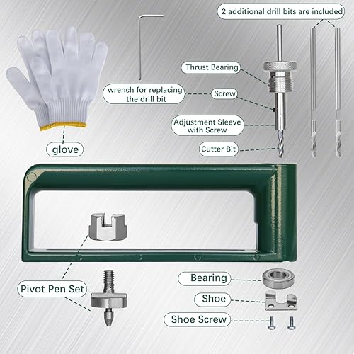 Miniatura 9 de Cortador de agujeros de chapa metálica con 2 brocas, sierra de agujero de metal ajustable, agujeros circulares de 2 a 12 pulgadas, cortador circular