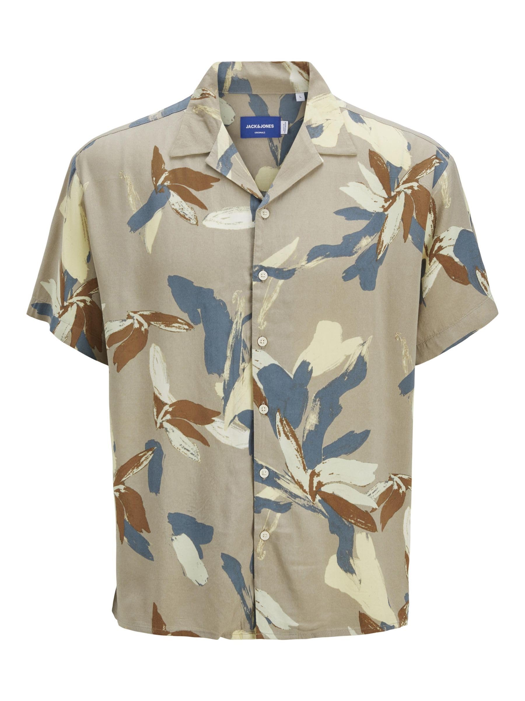 JACK & JONES Jorluke Varenna AOP Shirt SS, Silver Sage, L