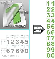 Vista 2 de iSYFIX Calcomanías de Números de Vinilo Verde Manzana – 1.5 Pulgadas Autoadhesivas (2 Juegos) – Calcomanía Premium Troquelada y Pre-espaciada