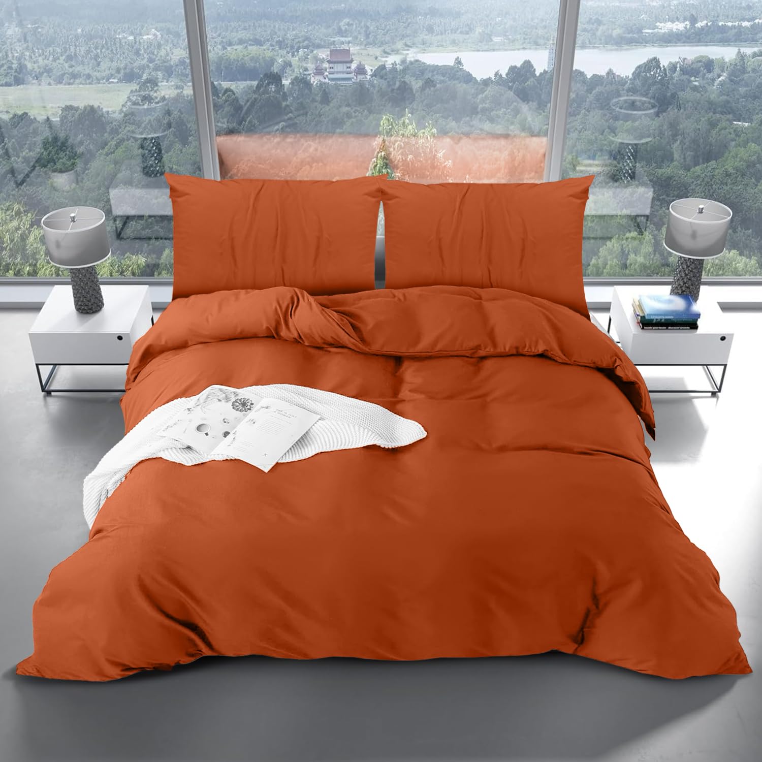 Yorkshire Bedding Single Duvet Cover Set, Soft & Breathable Brushed Microfibre Plain Duvet Cover with Pillow case