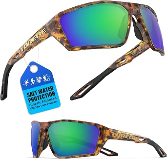 TOREGE Polarized Sports Sunglasses for Men Women Shooting Cycling Running Golf Fishing Sunglasses Durable Lens TR36