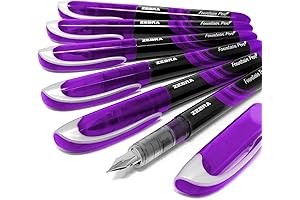 Zebra Fuente - Pack of 6 Disposable Fountain Pens (Purple Ink)