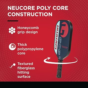GAMMA Sports NeuCore Pickleball Paddle, Textured Graphite, Power Surface, Comfotable Grip