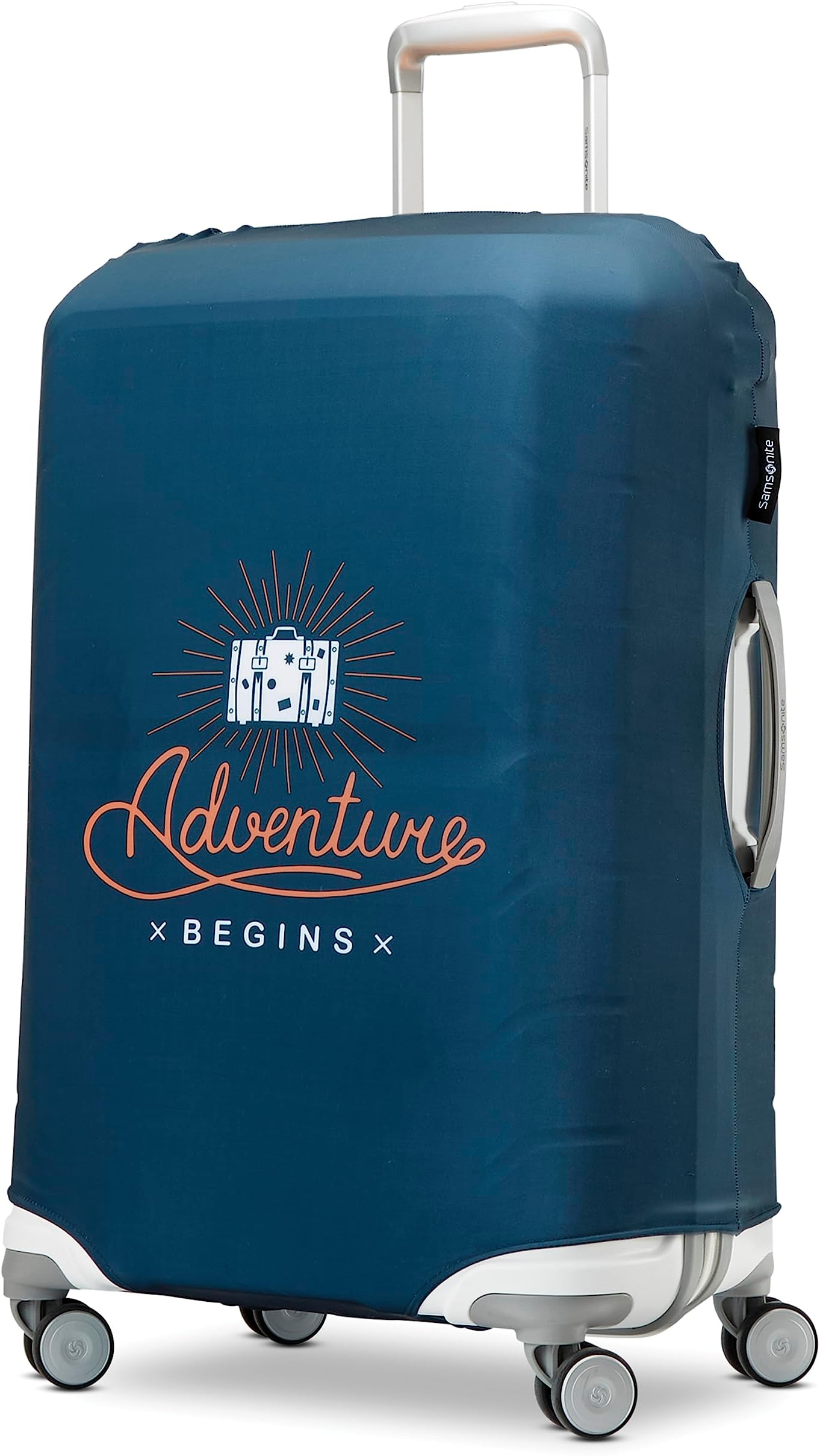 Printed Luggage Cover, Adventure Begins, Adventure Begins, XL, Printed Luggage Cover