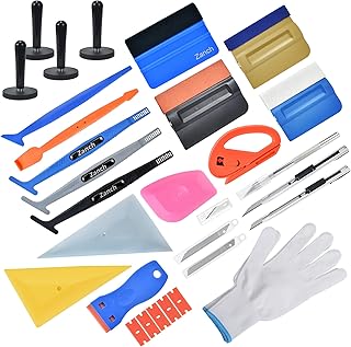 Zanch Vinyl Wrap Tool Kit Car Wrap Kit for Car Wrapping Installation, Vinyl Wrap Tools with Felt Squeegee for Vinyl,Magnet Holder Wrap Tools,Wrap Stick Squeegee for Vinyl Film Wrapping (24PC Wrap Kit)