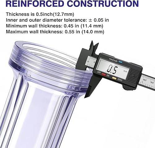 Miniatura 7 de Geekpure Carcasa de filtro transparente de 10 pulgadas para toda la casa, puerto de latón NPT de 34 pulgadas, apto para filtros de 2.5 x 10 pulgadas