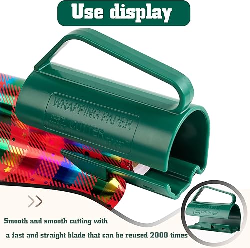 Miniatura 2 de BANGDAERGE - Cortador de rollo de papel de regalo, 2 piezas, herramienta cortadora de papel de regalo con asa, corte a presión, fácil deslizamiento,