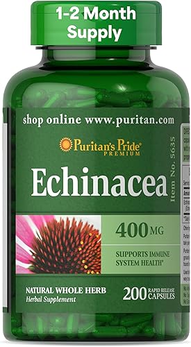 Miniatura 7 de Puritan's Pride Echinacea 400 mg, paquete doble 400 unidades totales, 0.32 libras