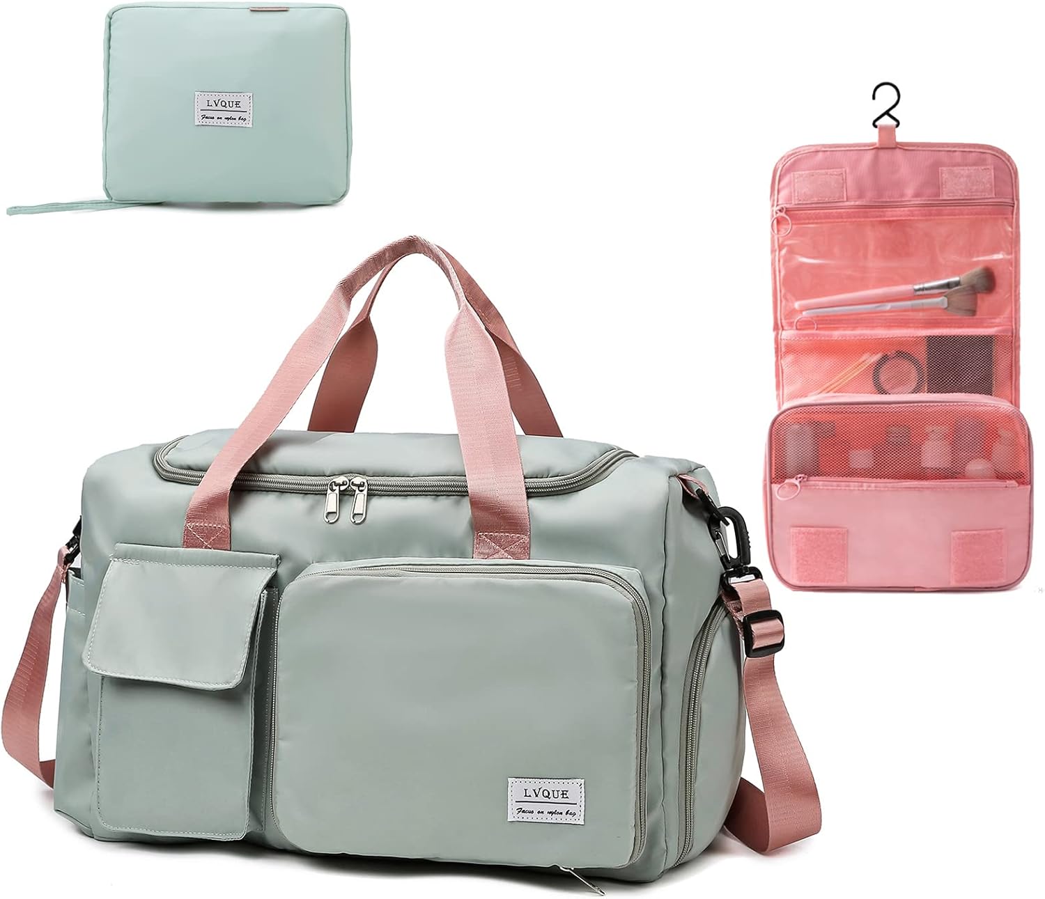 Small Gym Bag for Women, Foldable Travel Duffle Bag Carry