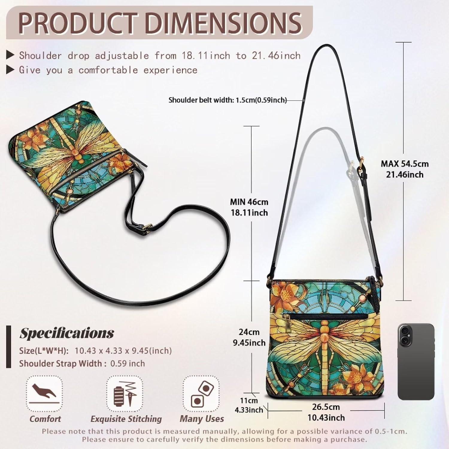 Women Crossbody Shoulder Bag Leather Satchel Purse Hobo Bag with Shoulder Strap for Travel Daily Use