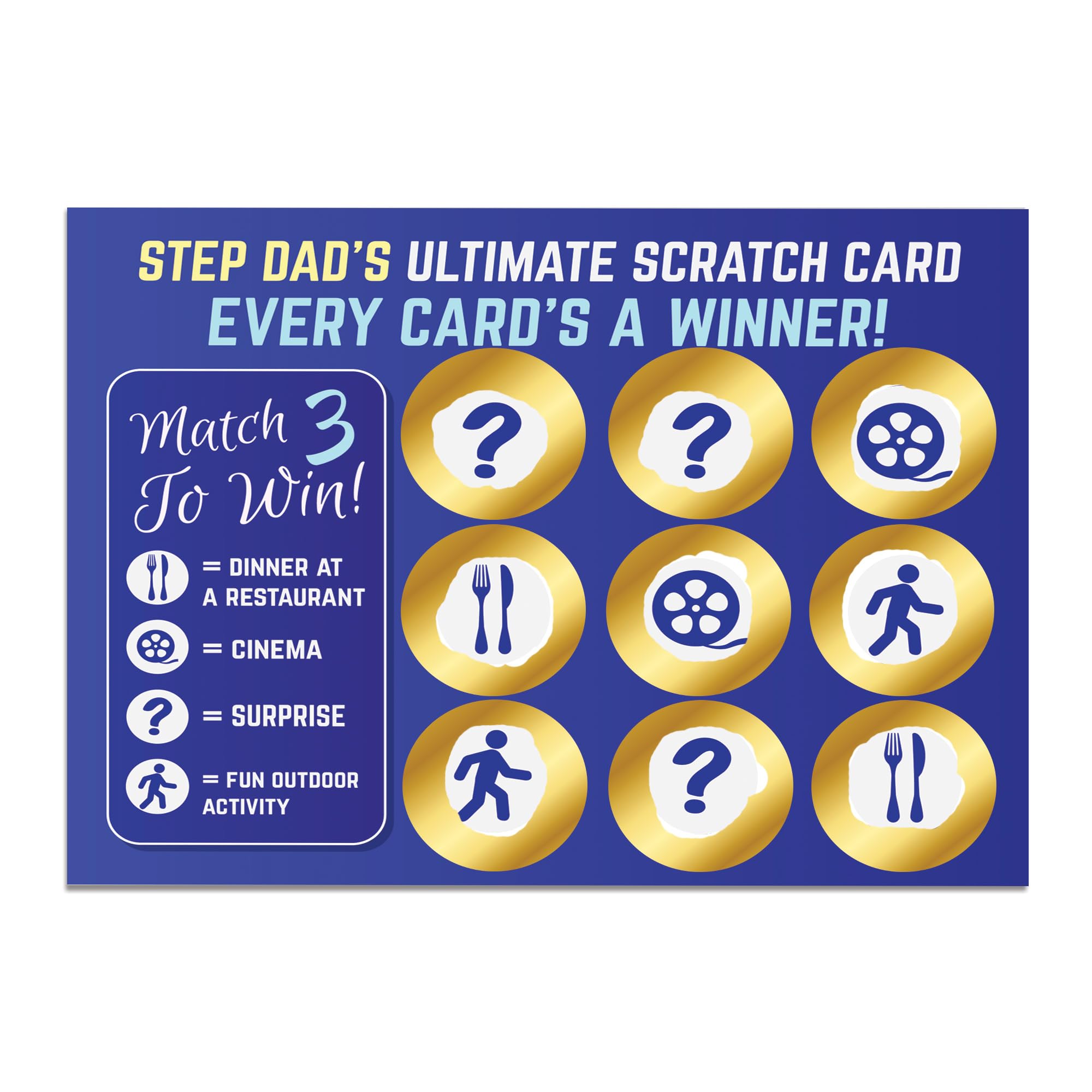 RED OCEAN Stepdad Birthday Gift, Novelty Fathers Day Gift, Step Dad Scratch Card, Gifts for Step Dad, Scratch Card, Stepdad Gift, Fun Gift For Stepdad From Daughter Son (Surprise Win)