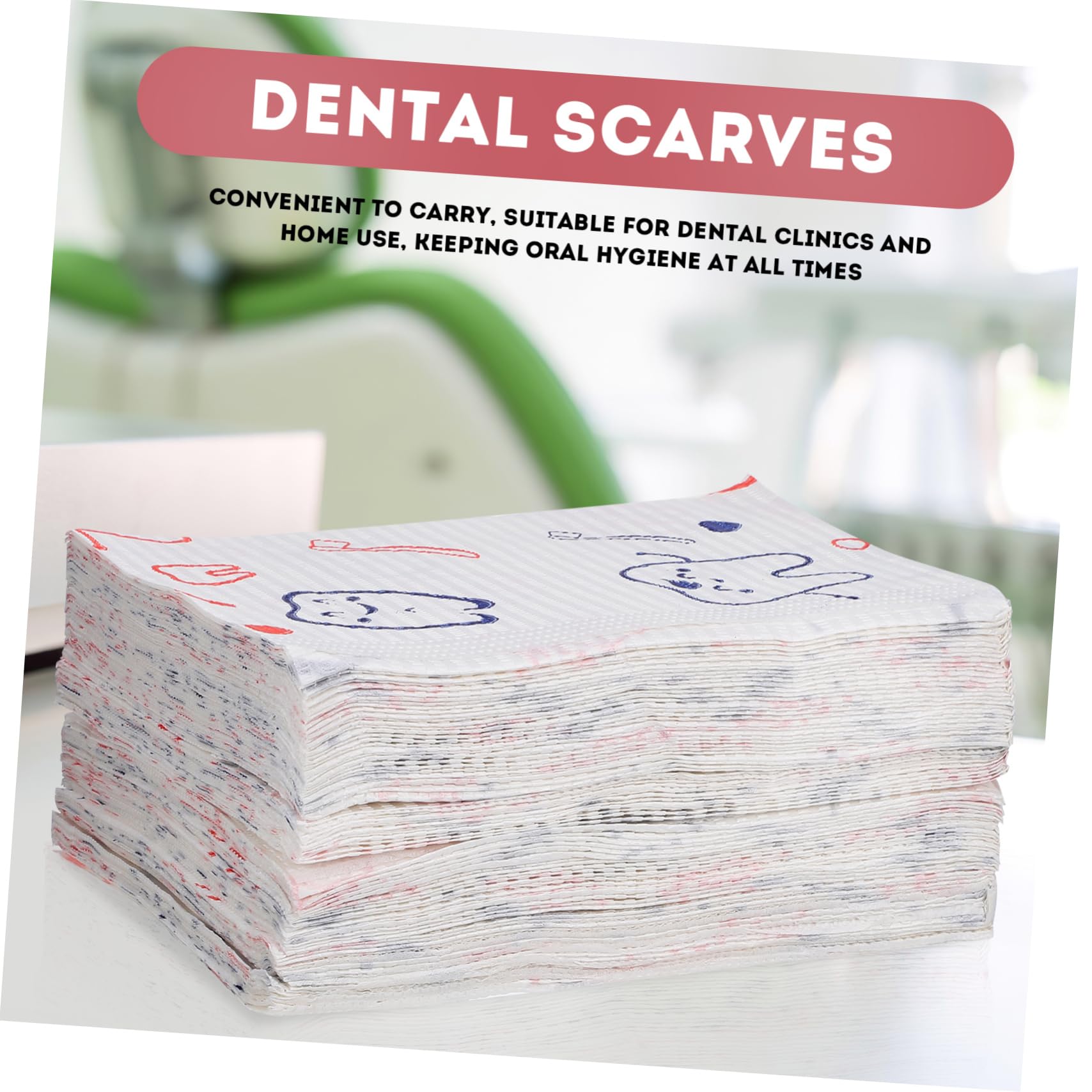 Baberos Dentales Desechables para Pacientes Niños Diseño Adorable, Resistentes al Desgarro y Cobertura Amplia, Ideales para Salones de Manicura y Comidas