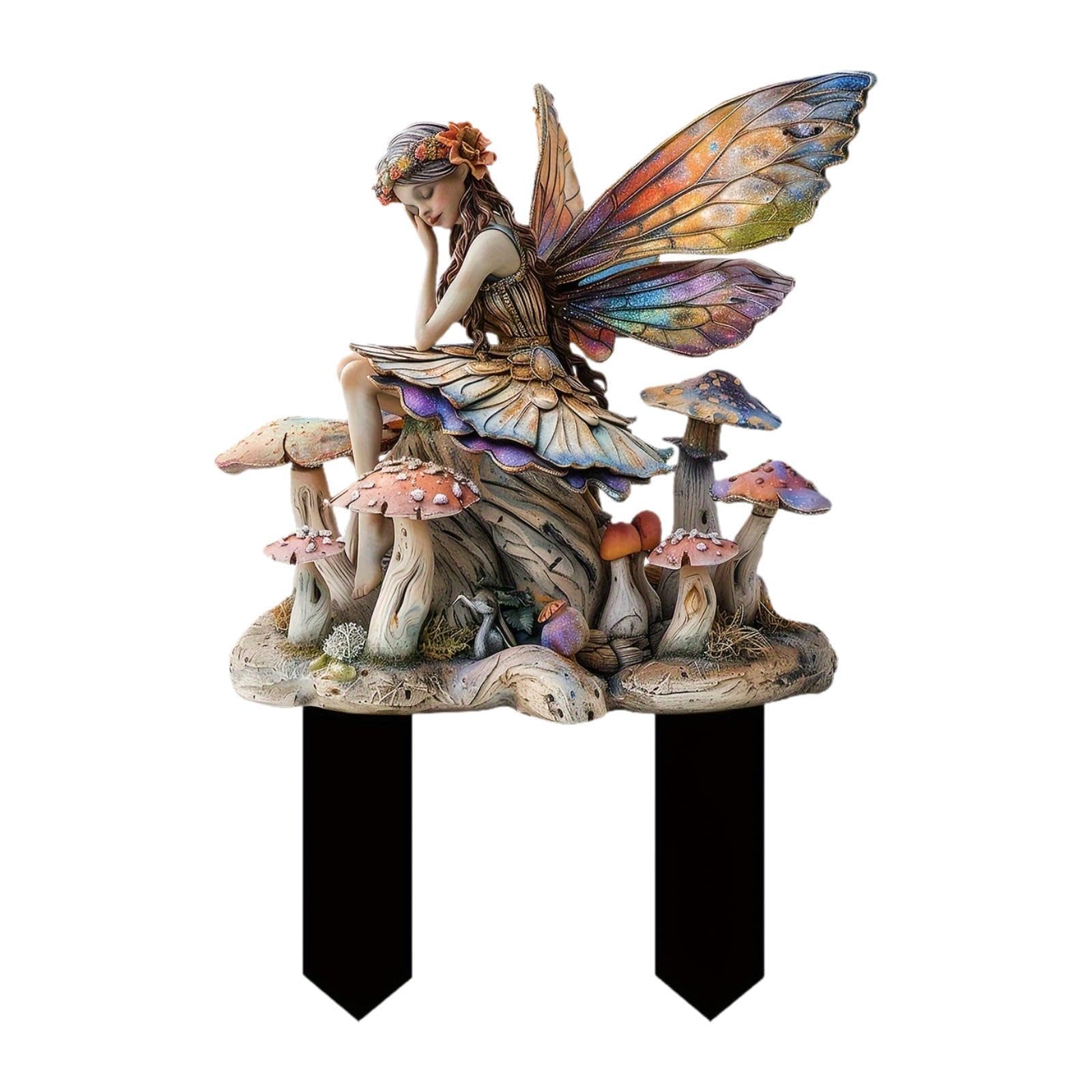 2D Flat Bohemian Design Fairy Scene Garden Stake Acrylic Decor-image-29