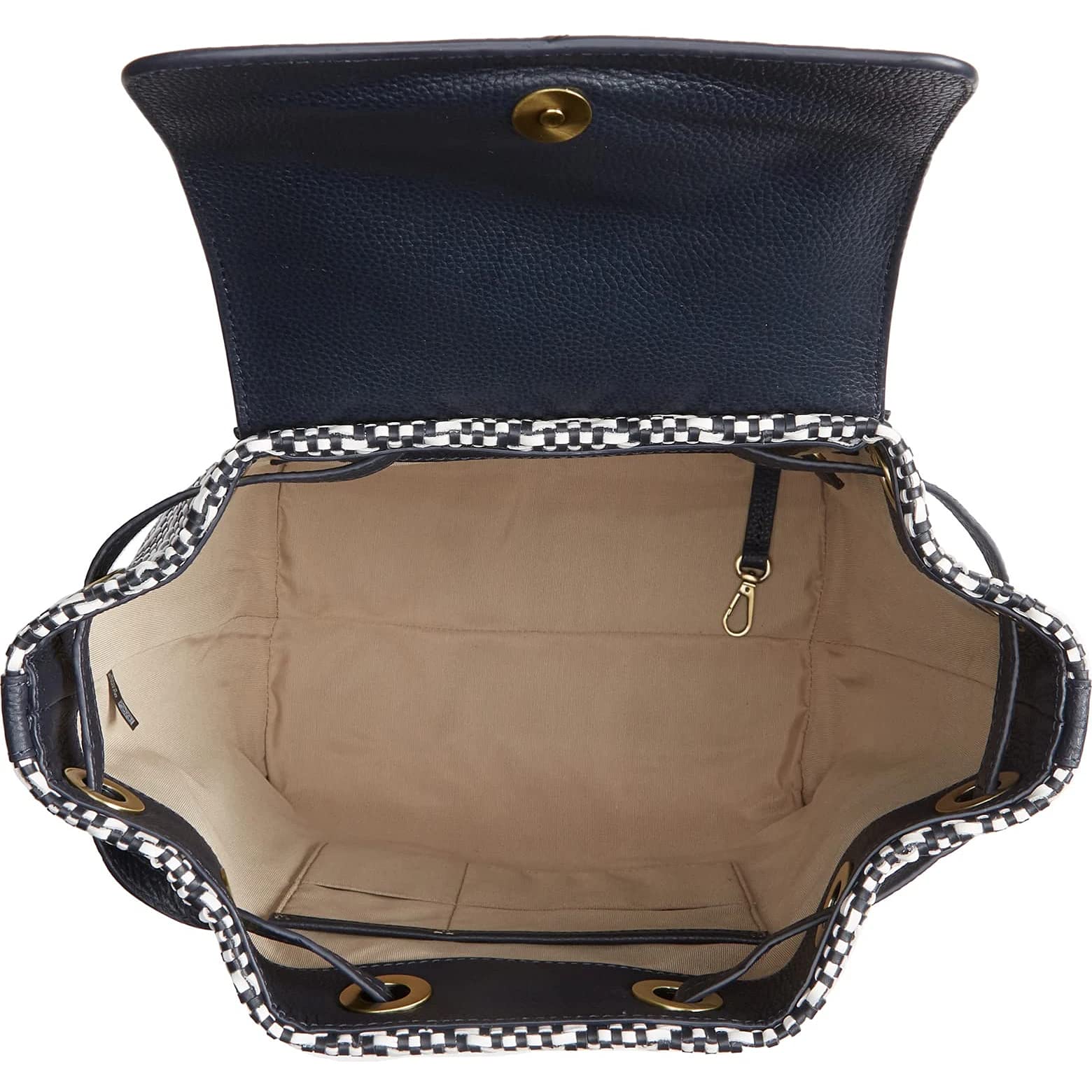 Michael Kors Junie Backpack Admiral Optic‎ White Leather Blue Bag Michael Kors Jet Set Large Logo Backpack-Admiral Bleu  main image 4