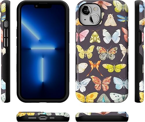 Vista 294 de Casely Funda para iPhone 13 Compatible con MagSafe Color Splash de medianoche Funda retro abstracta Color de medianoche Splash Abstracto